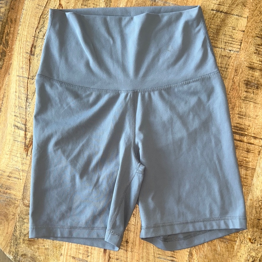 Women's High-Waisted Gray Biker Shorts